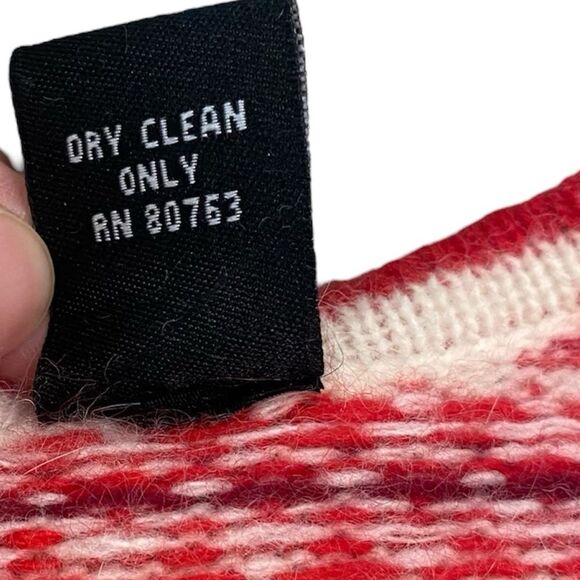 Moda International Nordic V-Neck Wool and Angora Blend Long Sleeve Sweater - Picture 2 of 5